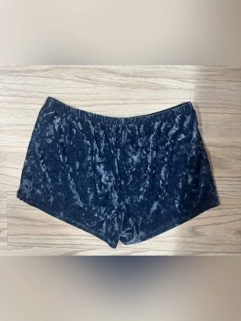 Aerie Navy Velvet Velour Lounge Shorts Size S Cozy Soft Girl